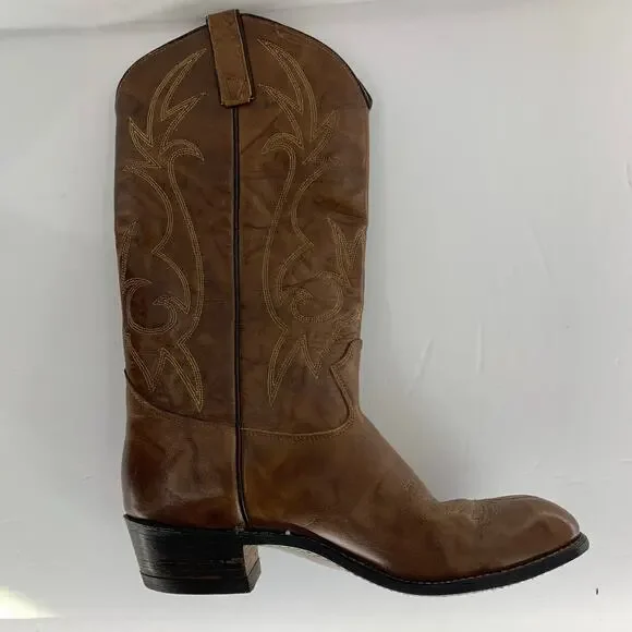 Texas Brand Western Cowboy Boots Brown Men's Size 9M - Picture 4 of 16